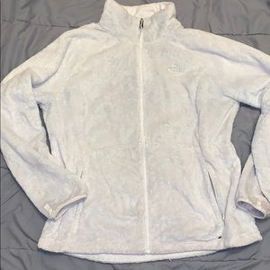 White Fluffy North Face Jacket